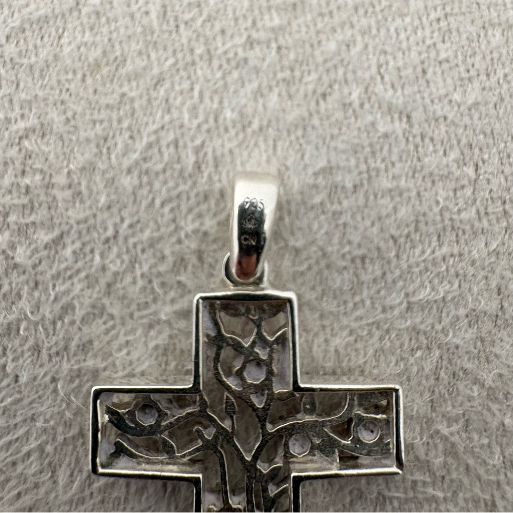 Multi Gemstone Sterling Silver Cross Pendant - image 3